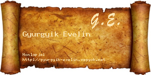 Gyurgyik Evelin névjegykártya